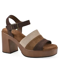 White Mountain Women's Barrette Platform Block Heel Dress Sandals