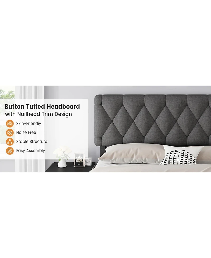 gaomon Full Size Bed Frame with 2 Storage Drawers