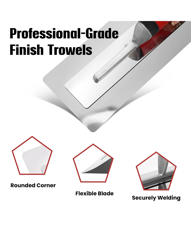 Xdovet Drywall Finish Trowel Stainless Steel Grip Smoothing Edging