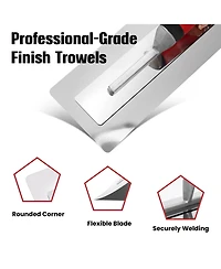 Xdovet Drywall Finish Trowel Stainless Steel Grip Smoothing Edging