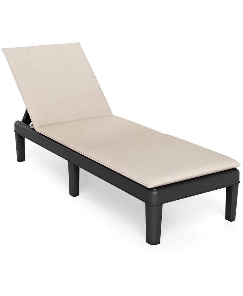 Sugift Patio Lounge Chair with 3-Position Adjustable Backrest and Cushion