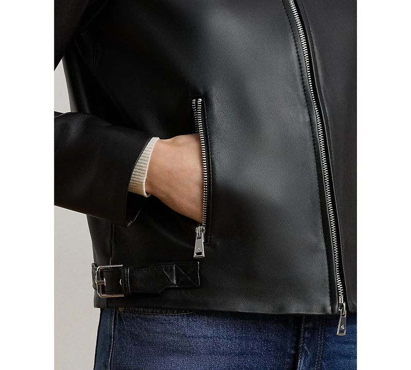 Lauren Ralph Women's Lambskin Moto Jacket