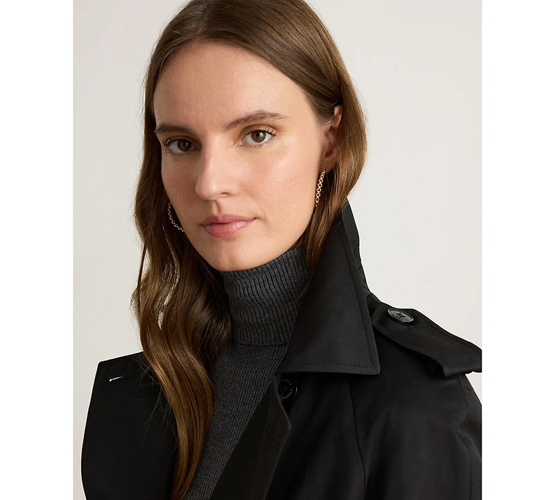 Lauren Ralph Women's Double-Breasted Maxi Trench Cotton-Blend Coat
