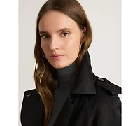 Lauren Ralph Women's Double-Breasted Maxi Trench Cotton-Blend Coat