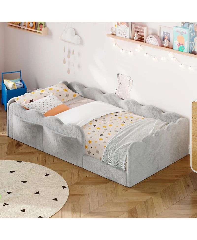 Streamdale Furniture Twin Size Upholstered Floor Bed