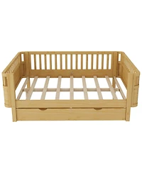 Streamdale Furniture Full Size Wood Platform Bed with Rails