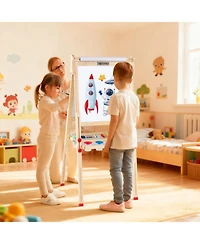 Sugift 3-in-1 Double-Sided Art Easel with Paper Roll