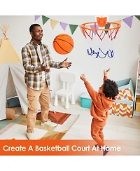 Zeny Silent Basketball with Ball Hoop Foam Bouncing Silent Basketball Uncoated High Density Foam Ball Indoor Low Noise Training Ball