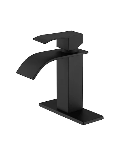 Thirtypeachy Single Handle Waterfall Bathroom Sink Faucet, Stainless Steel, Hole Modern Vanity Tap