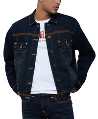 True Religion Men's Super Flatlock Trucker Jacket