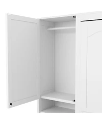 Streamdale Furniture Full Size Murphy Bed with Closet, Drawers and Shelves