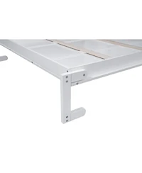 Streamdale Furniture Queen Size Murphy Bed with Shelves and Led Lights