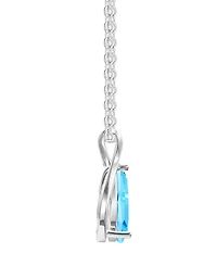 Macy's Blue Topaz (1-1/3 ct. t.w.) & Diamond Accent (0.04 ct. t.w.) Pendant Necklace in 14k White Gold