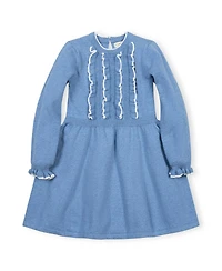Hope & Henry Toddler Girls (2T-5T) Organic Ruffle Bodice Sweater Dress