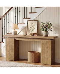 Tribesigns 63-Inch Entryway Table, Narrow Console Table, Light Brown