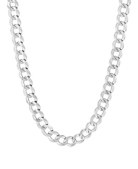 Italian Silver Solid Curb Chain Necklace in Sterling Silver