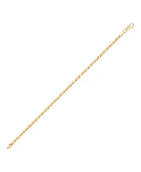 Italian Silver Solid Rope Chain Bracelet in 18k Gold-Plated Sterling Silver