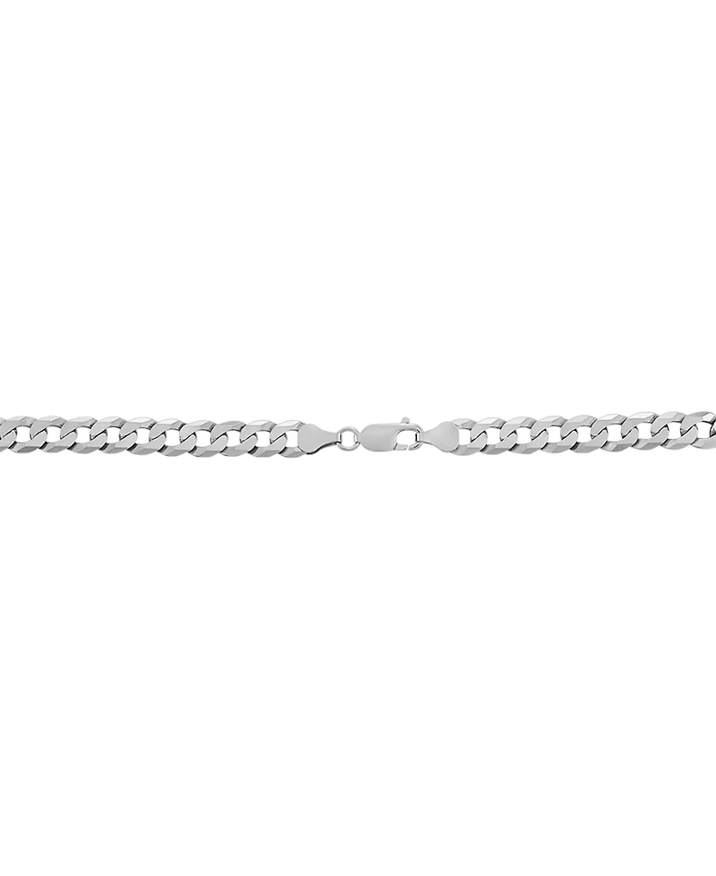 Italian Silver Solid Curb Chain Necklace in Sterling Silver