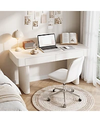 Tribesigns Rectangle Wooden Computer Desk with 2 Drawers, Modern Desk
