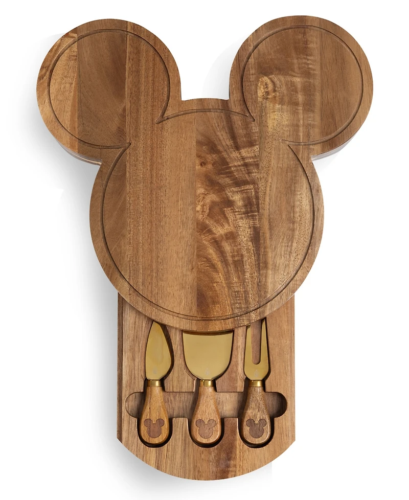 Toscana Disney Mickey Mouse 4-Piece Acacia Cheese Board Tool Set