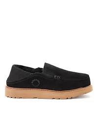 Dearfoams Women's Suede Water Resistant Sport Knit Loafer Slippers