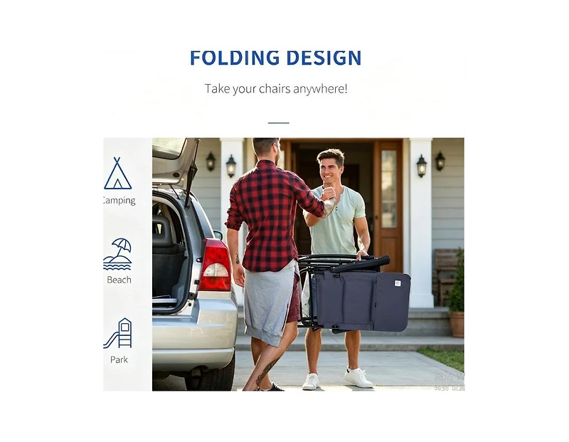 Mountaintop 2 Piece Outdoor Patio Furniture Set Folding Padded Rocking Chairs Bistro Style for Porch Camping Balcony