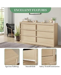 Modern 6-Drawer Chest, Large Storage Organizer for Bedroom Living Room Entryway, Sturdy Design with Smooth-Glide Drawers
