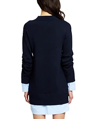 Central Park West Women's Coen Twofer Long-Sleeve Mock-Neck Sweater Dress