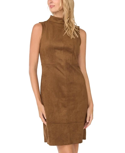 Vince Camuto Women's High Neck Princess Seam Midi Dress, Created for Macy's