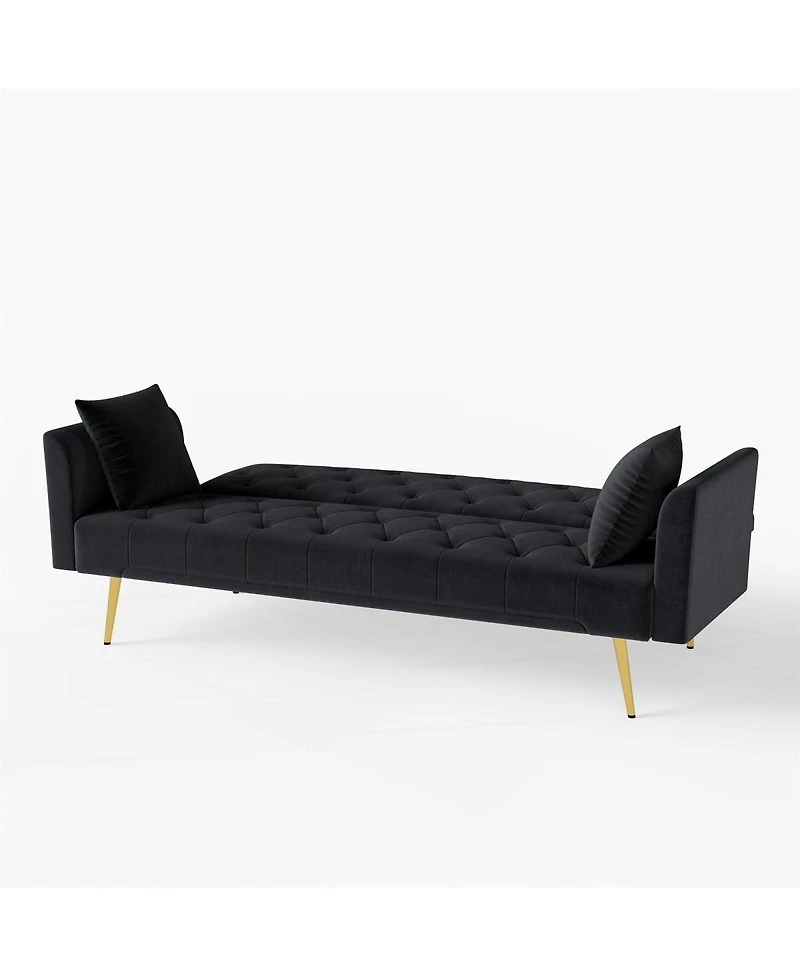 Streamdale Furniture Velvet Convertible Sleeper Sofa