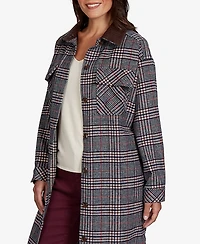 Ruby Rd. Petite Brushed Plaid Mid-Length Shirt Jacket