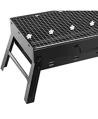 Mountaintop Portable Bbq Grill Foldable Charcoal Grill Lightweight Smoker Grill for Camping Picnics Garden Grilling