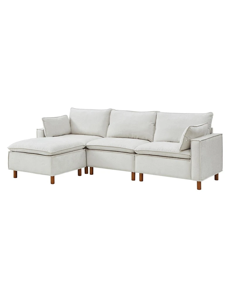 Streamdale Furniture Modular Chenille Sectional Sofa with Ottoman