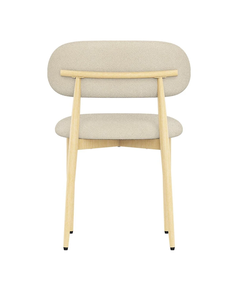 Streamdale Furniture Dining Chairs Set of 4, Minimalist Modern Lamb Wool Cushioned Chair