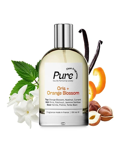 Lovery Pure Oris and Orange Blossom Eau de Parfum, Made in France 3.4 oz