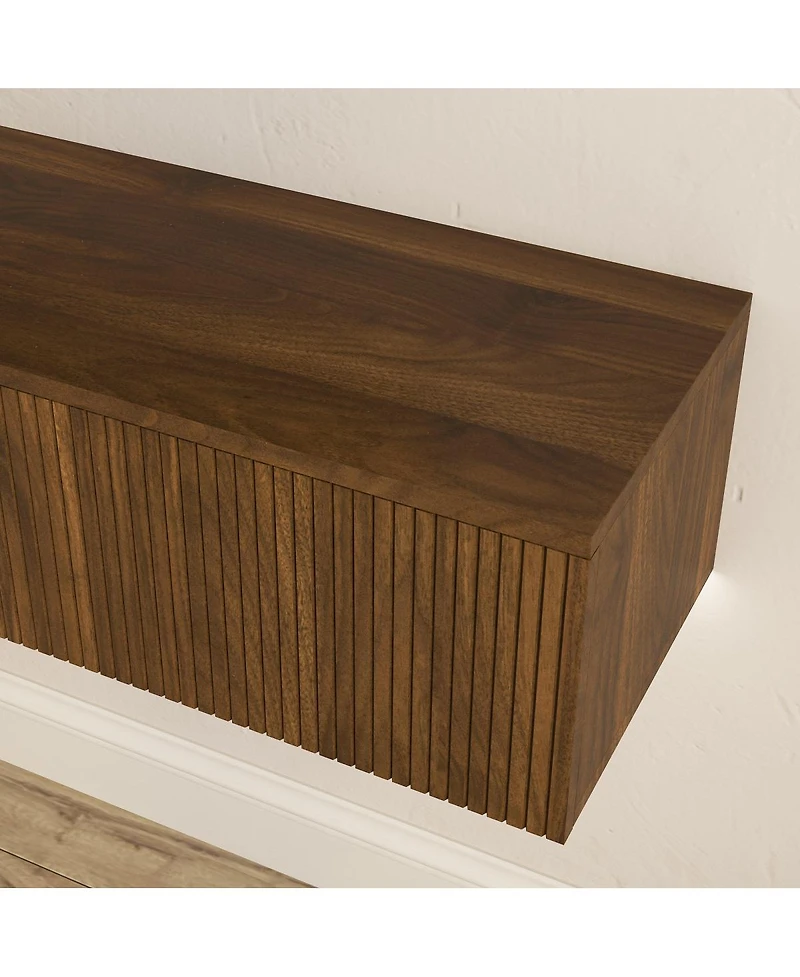Streamdale Furniture 69" Led Floating Tv Stand Wall Mounted Entertainment Center for 55-65" Tv