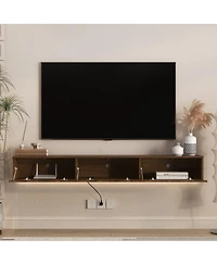 Streamdale Furniture 69" Led Floating Tv Stand Wall Mounted Entertainment Center for 55-65" Tv