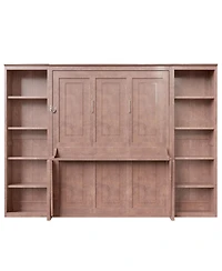 Streamdale Furniture Queen Size Murphy Bed with Desk Bookshelf