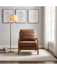 Streamdale Furniture Solid Wood Accent Chair with Foil Fabric and Memory Foam Cushion