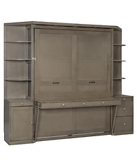 Streamdale Furniture Queen Murphy Bed with Desk and Storage Shelves
