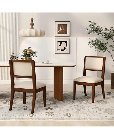 Streamdale Furniture Set of 2 Upholstered Rubber Wood Dining Chairs