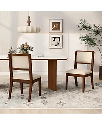 Streamdale Furniture Set of 2 Upholstered Rubber Wood Dining Chairs