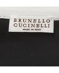 Pre-Owned Brunello Cucinelli Women's Monili-Trimmed V-Neck Stretch-Cotton Top