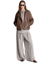 Kenneth Cole Women's Moto Asymmetrical Zip-Front High-Stand Collar Jacket