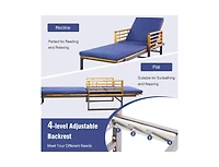 Boyel Living Adjustable Cushioned Patio Chaise Lounge Chair with 4-Level Backrest