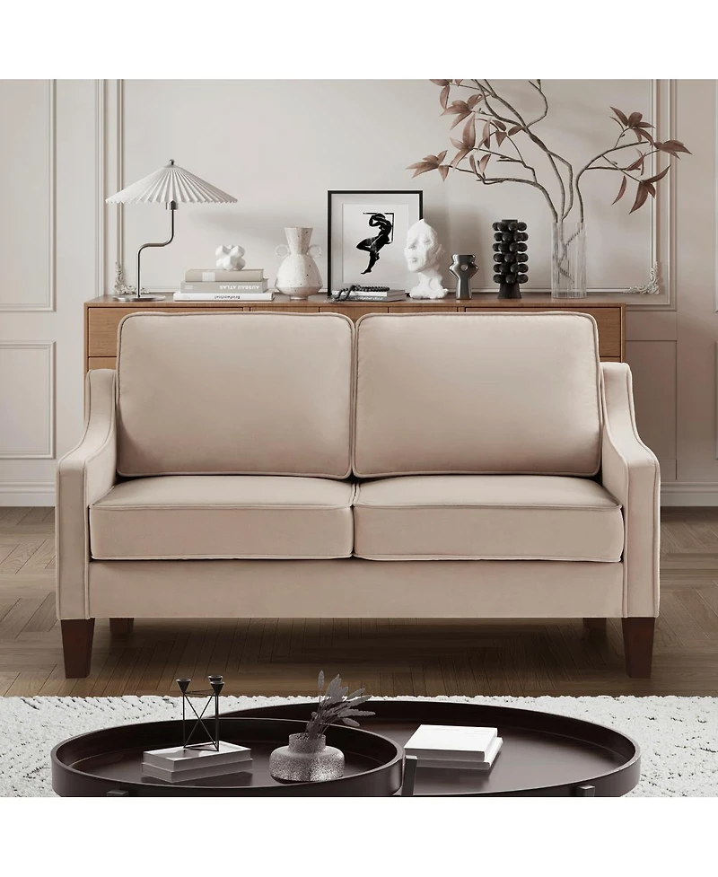 Streamdale Furniture Velvet 2-Seater Loveseat Sofa with Removable Covers