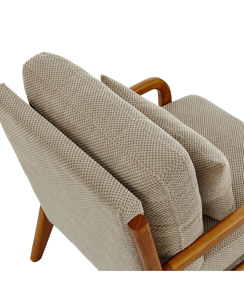 Streamdale Furniture Modern Solid Wood Accent Chair with Nubby Upholstery