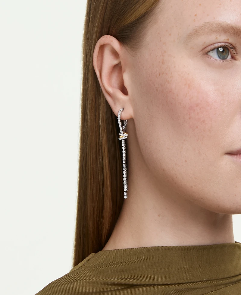 Swarovski Gold-Tone and Sterling Silver-Plated White Crystals Earrings