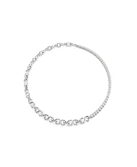 Swarovski Sterling Silver-Plated White Crystals Necklace