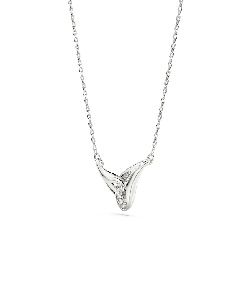 Swarovski Sterling Silver-Plated White Crystals Necklace